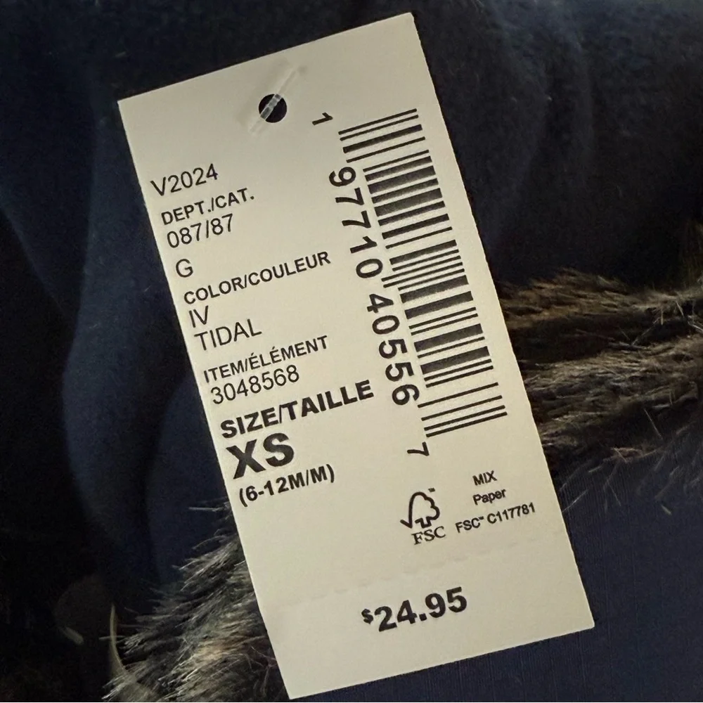 Kids Navy and Black Fur-Lined Hat